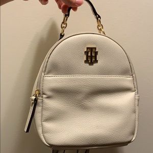 Cream Tommy Hilfiger Backpack Purse